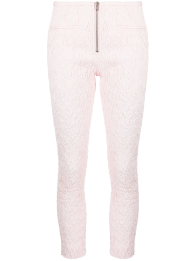 Shop Isabel Marant Crinkled Cropped Trousers In Pink