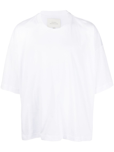 Shop Studio Nicholson Short-sleeve Cotton T-shirt In White