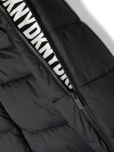 Shop Dkny Logo-detail Puffer Jacket In Black