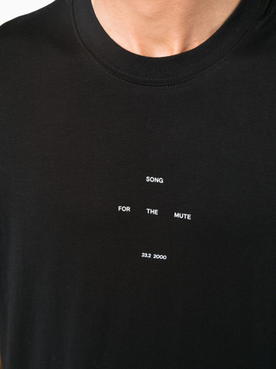Shop Song For The Mute Logo-print Cotton T-shirt In Black