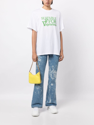 Shop Stella Mccartney Text-print Cotton T-shirt In White