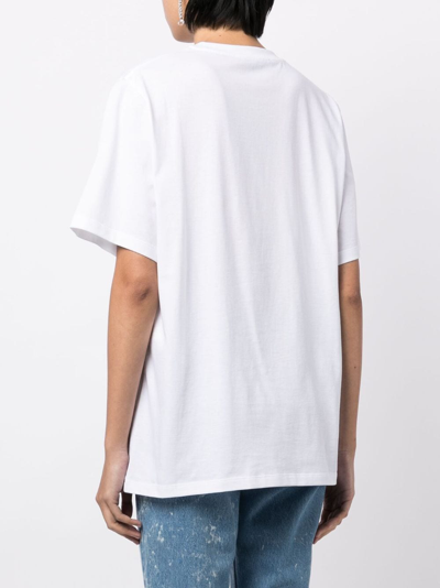 Shop Stella Mccartney Text-print Cotton T-shirt In White