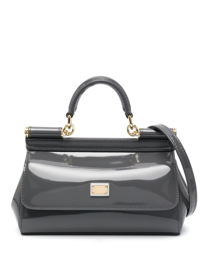 Shop Dolce & Gabbana Small Sicily Top-handle Bag In Grey