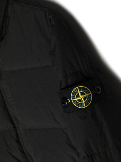 Stone Island Compass-motif Padded Jacket In Black