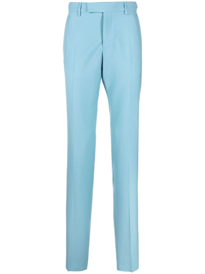 Shop Versace Medusa '95 Tailored Trousers In Blue