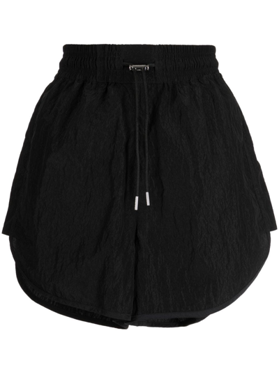 Shop Varley Harmon Drawstring Crinkled Shorts In Black