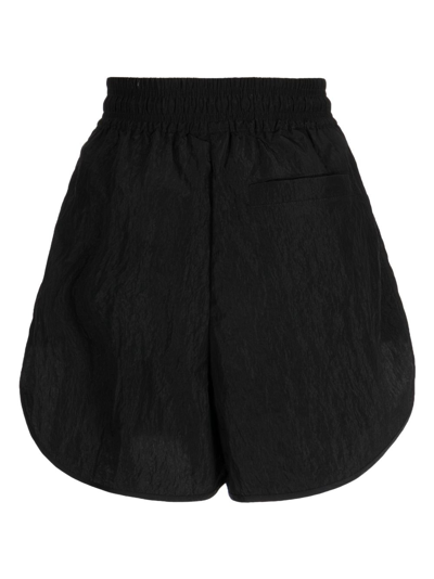 Shop Varley Harmon Drawstring Crinkled Shorts In Black