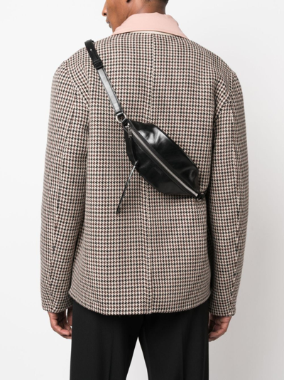 Jil Sander Logo-debossed Leather Belt Bag In Black