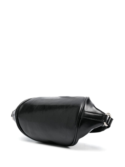 Shop Jil Sander Logo-embossed Leather Belt Bag In Black