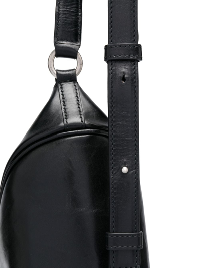 Jil Sander Logo-debossed Leather Belt Bag In Black