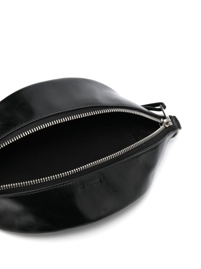 Jil Sander Logo-debossed Leather Belt Bag In Black