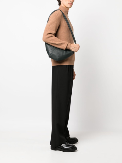 Lemaire Croissant Leather Shoulder Bag In Green
