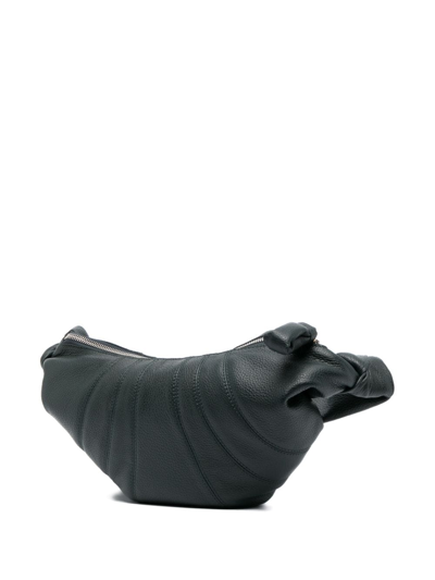 Lemaire Croissant Leather Shoulder Bag In Green