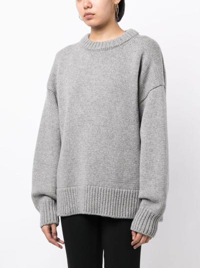 Shop The Row Drop-shoulder Crewneck Jumper In Grey