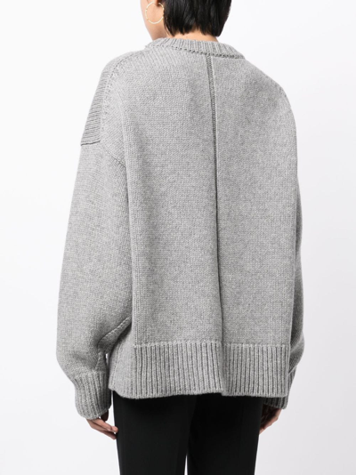 Shop The Row Drop-shoulder Crewneck Jumper In Grey