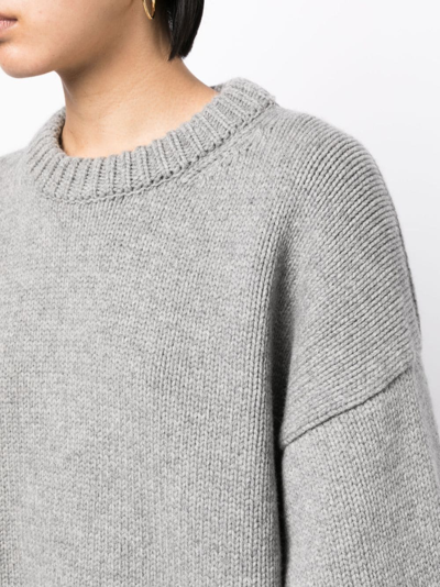 Shop The Row Drop-shoulder Crewneck Jumper In Grey