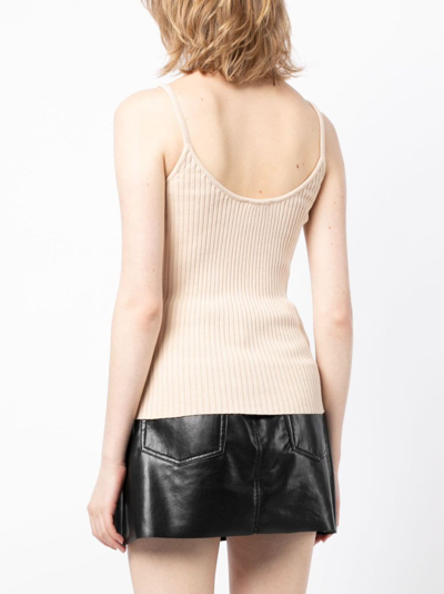 Courrèges Reedition Knit Tank Top In Brown