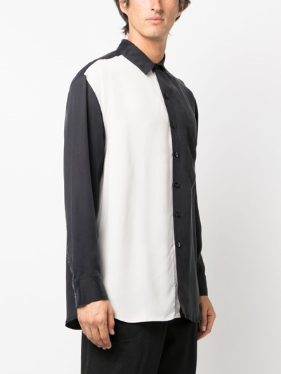 Shop Song For The Mute Two-tone Long-sleeves Shirt In Black