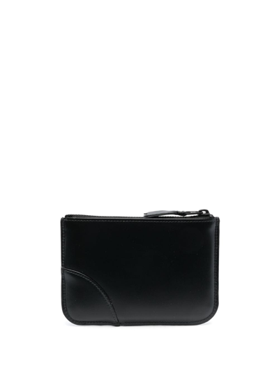 Shop Comme Des Garçons Logo-debossed Leather Pouch In Black