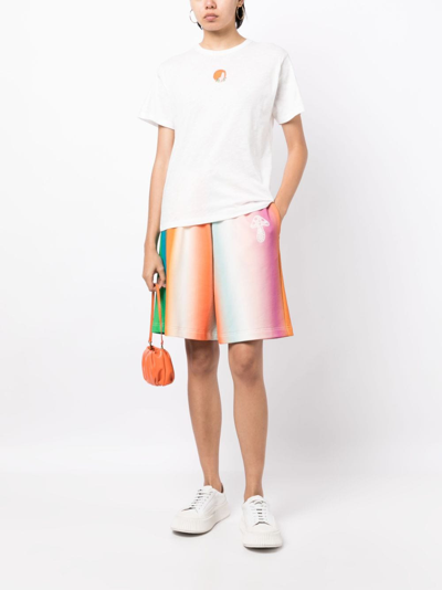 Shop Mira Mikati Mushroom-embroidered Drawstring Shorts In Multicolour