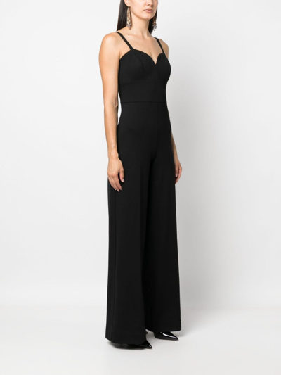 TWINSET FEATHER-TRIM WIDE-LEG JUMPSUIT 