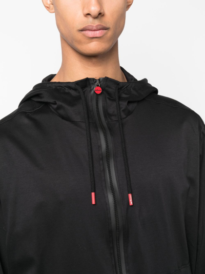 Shop Kiton Long-sleeve Hooded Jacket In Black