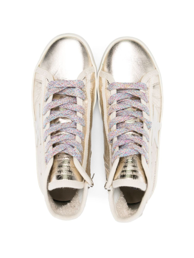 Shop Bonpoint Francis Low-top Leather Sneakers In Gold