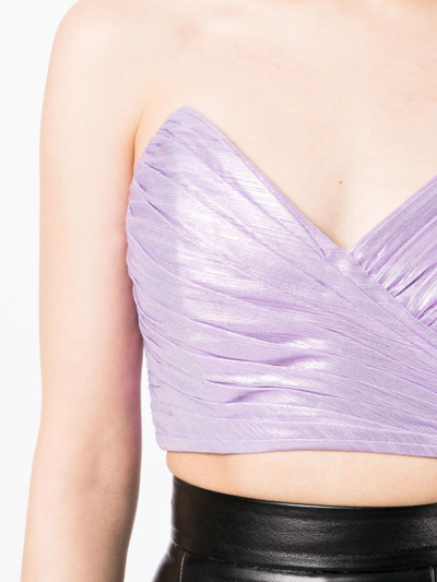 Shop Retroféte Sophia Metallic Crop Top In Purple