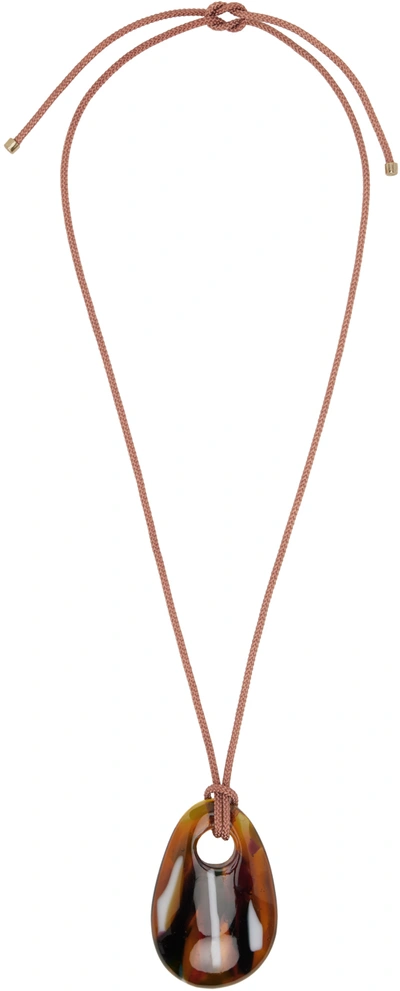 Shop Lukhanyo Mdingi Brown Cord Necklace In Black Brown Tw