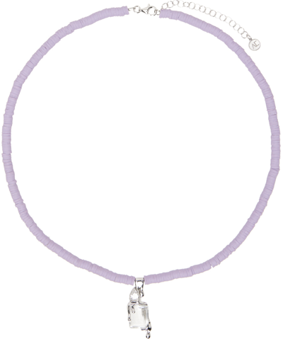 Shop Alan Crocetti Ssense Exclusive Purple Raver Necklace In Clear/lavender