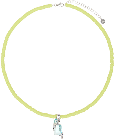 Shop Alan Crocetti Ssense Exclusive Yellow Raver Necklace In Blue/yellow