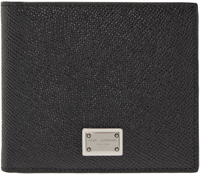Shop Dolce & Gabbana Black Logo Tag Wallet In 80999 Nero