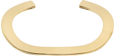 Shop Bottega Veneta Gold Sculptural Cuff Bracelet In 8120-yellow Gold