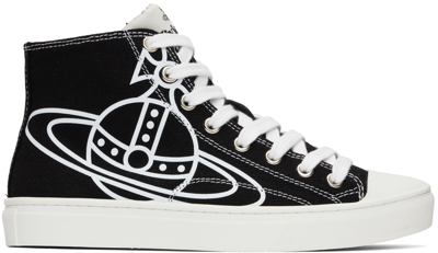 Shop Vivienne Westwood Black Plimsoll Sneakers In N401 Black