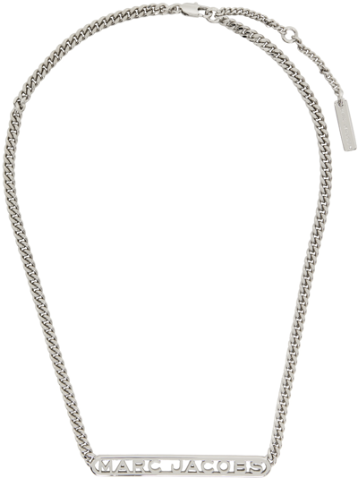 Shop Marc Jacobs Silver 'the Monogram Chain' Necklace In 040 Silver