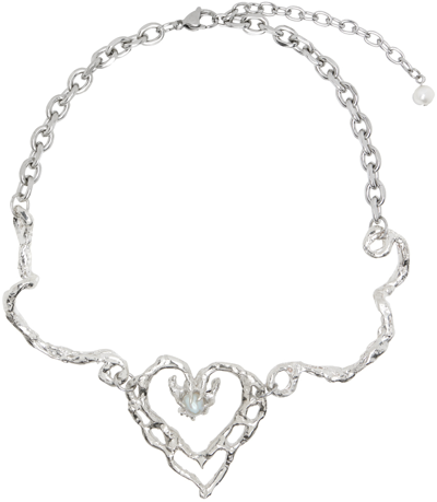 Shop Harlot Hands Ssense Exclusive Silver Portrait Of Love Necklace