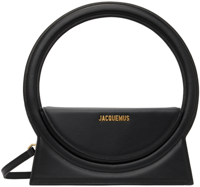 Shop Jacquemus Black Le Papier 'le Sac Rond' Bag In 990 Black