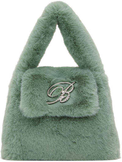 Shop Blumarine Green Faux-fur Bag In N0414 Light Green