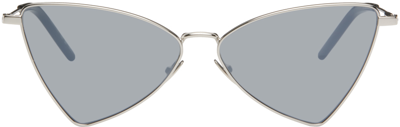 Shop Saint Laurent Silver Sl 303 Sunglasses In 010 Silver/silver