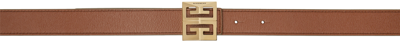 Shop Givenchy Reversible Tan & Khaki 4g Belt In 913 Tan