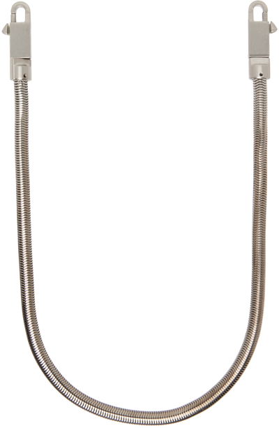 Shop Rick Owens Silver Snake Chain Necklace In 128 Palladium