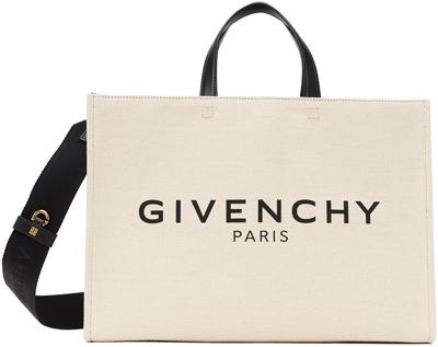Shop Givenchy Beige Medium G Tote In 255 Beige/black