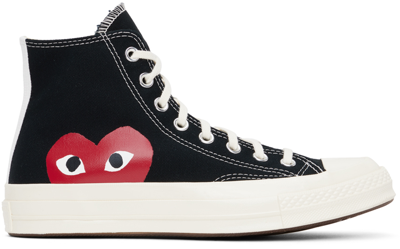 Shop Comme Des Garçons Play Black Converse Edition Chuck 70 High Top Sneakers