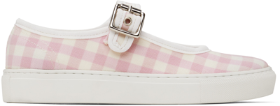 Shop Ernest W Baker Pink Check Low Top Sneakers