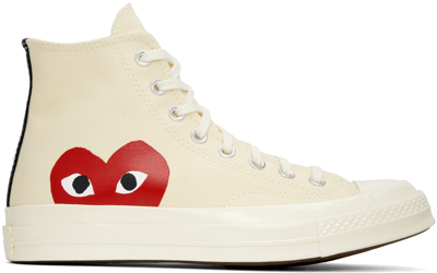 Shop Comme Des Garçons Play Off-white Converse Edition Chuck 70 High Top Sneakers In Beige