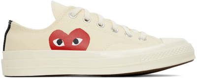 Shop Comme Des Garçons Play Off-white Converse Edition Chuck 70 Low Top Sneakers In Beige