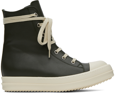Shop Rick Owens Green High Sneakers In 7511 Forest/milk/mil