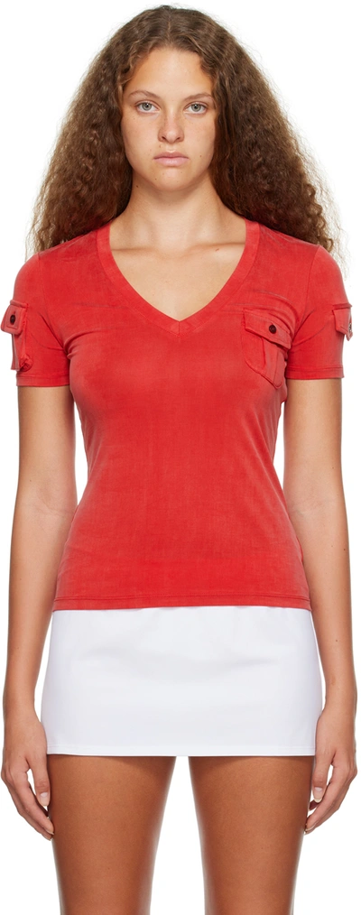 Shop Maryam Nassir Zadeh Red Matique T-shirt In 1215 Coral