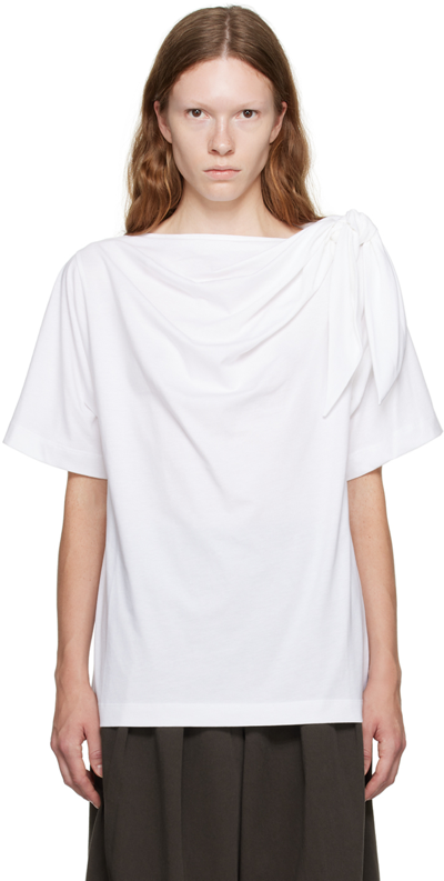 Shop Dries Van Noten White Knotted T-shirt
