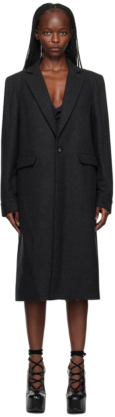 Shop Vivienne Westwood Gray Alien Teddy Coat In K403 Gre